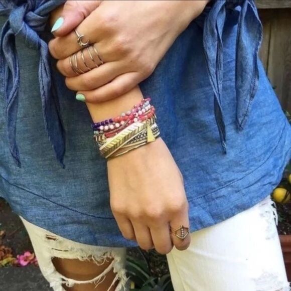 stella & dot ~βsummer colors Reina necklace bracelet ~ versatile 2 in 1 - Picture 8 of 12